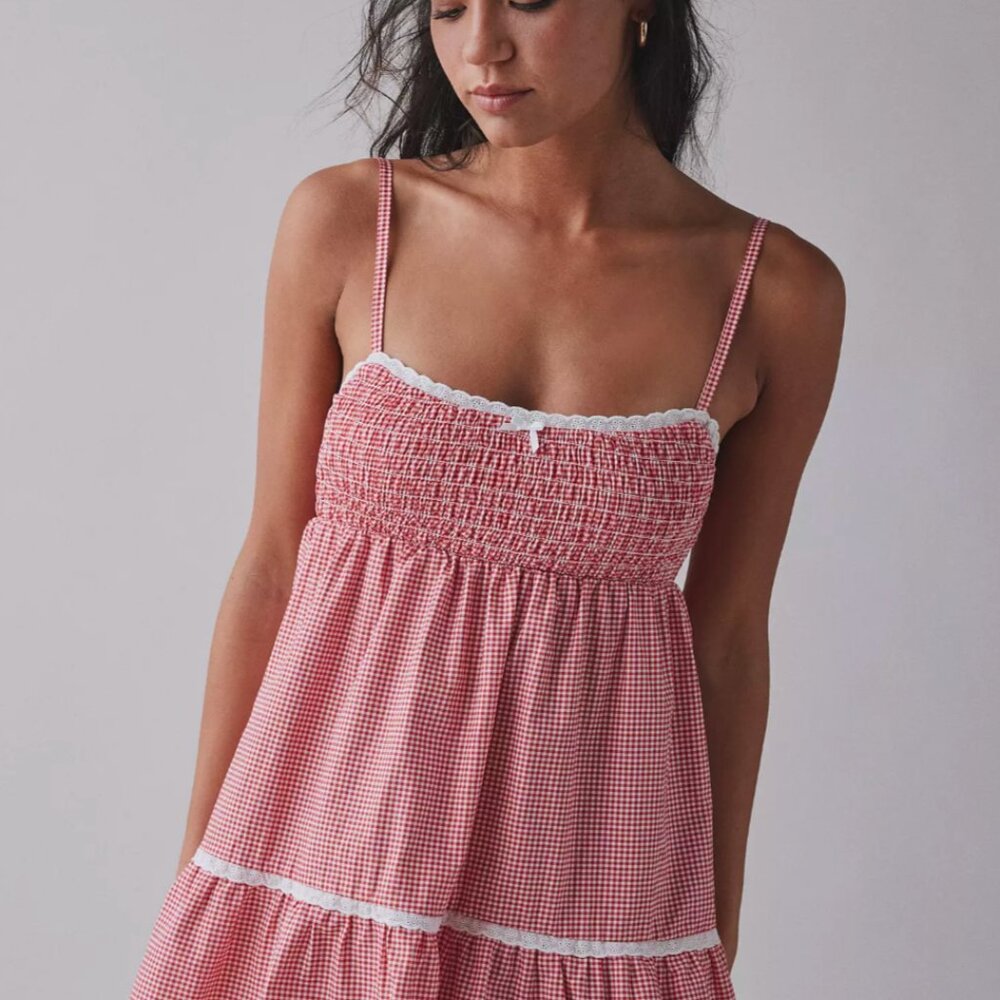 Frankies Bikinis Baby Gauze Babydoll Mini Dress xs